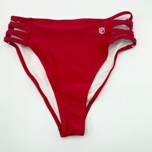 Born Primitive Red Cheeky High Waisted Bikini Bottoms - Women’s US M